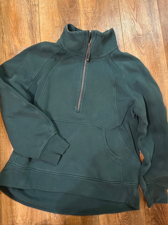lululemon athletica Tops - Lululemon Forest Green Zip Pullover thick sweatshirt size M/L mock neck women’s